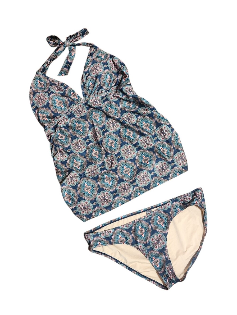 A Pea in the Pod Bikini Tankini Swimsuit Swimwear Bathing Suit Maternity M Blue